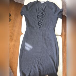 Express Black Lace-Up Dress